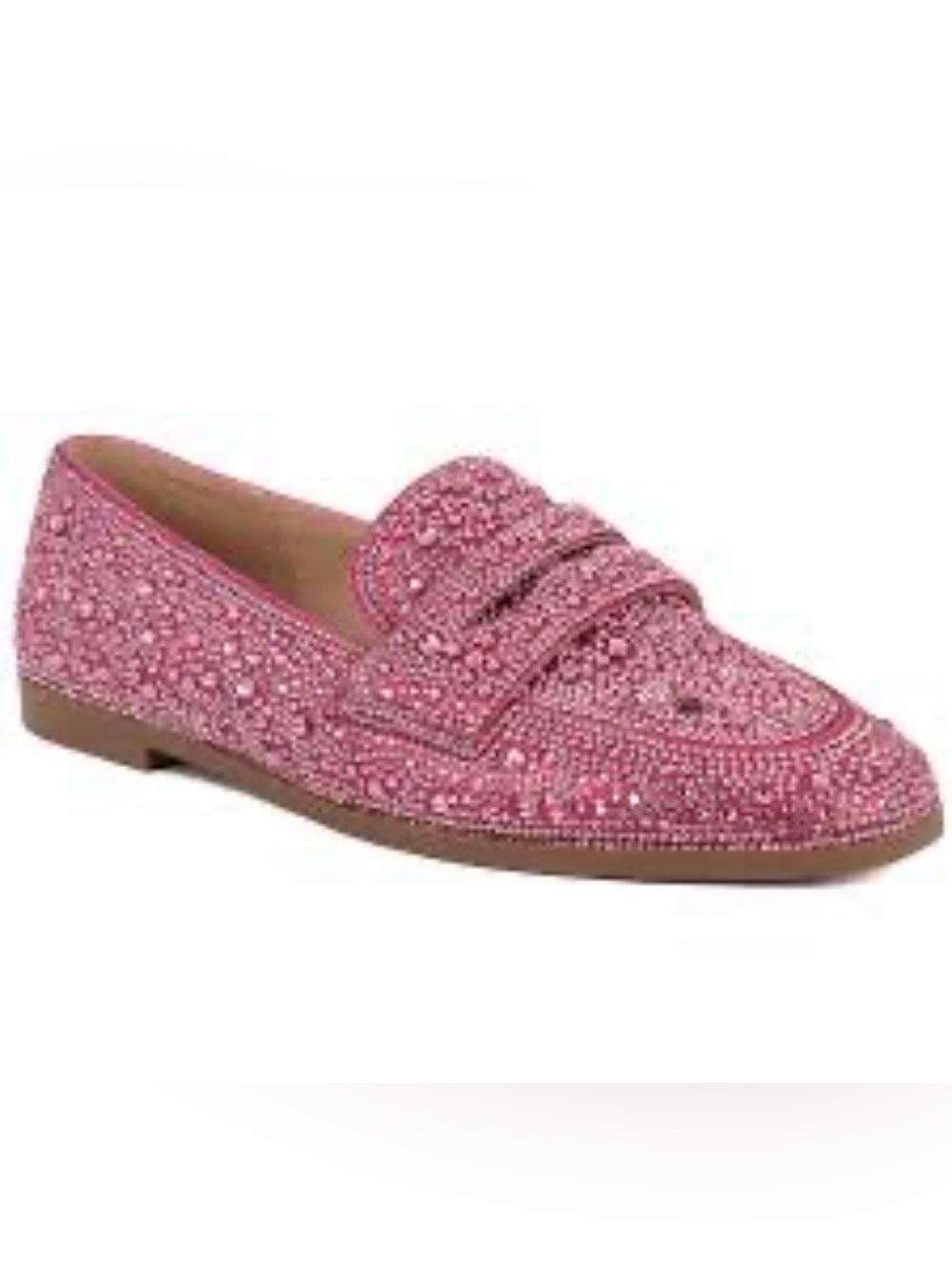Sugar Pink Crystal Penny Caviar Loafers